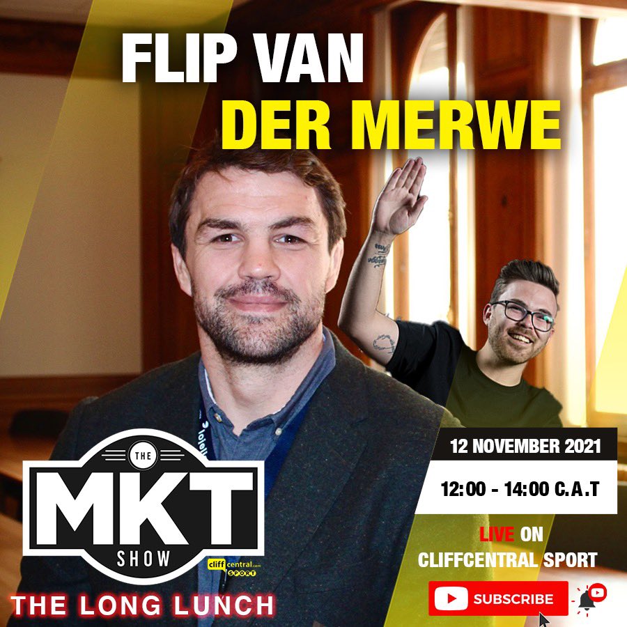 The_MKTShow's tweet photo. TGIF 🍻
You know it is a Friday which means we have the #Friday5!
- The 5 craziest Sport Stories Ever 🏏
- What is success for Stevie G at Villa? ⚽️
🚨Special Guest🚨
FLIP VD MERWE: #TheLongLunch 🥪
12PM CAT only on @CliffCSport on YouTube
📺 https://t.co/qiDi66GGRV https://t.co/ljao2lpdjN