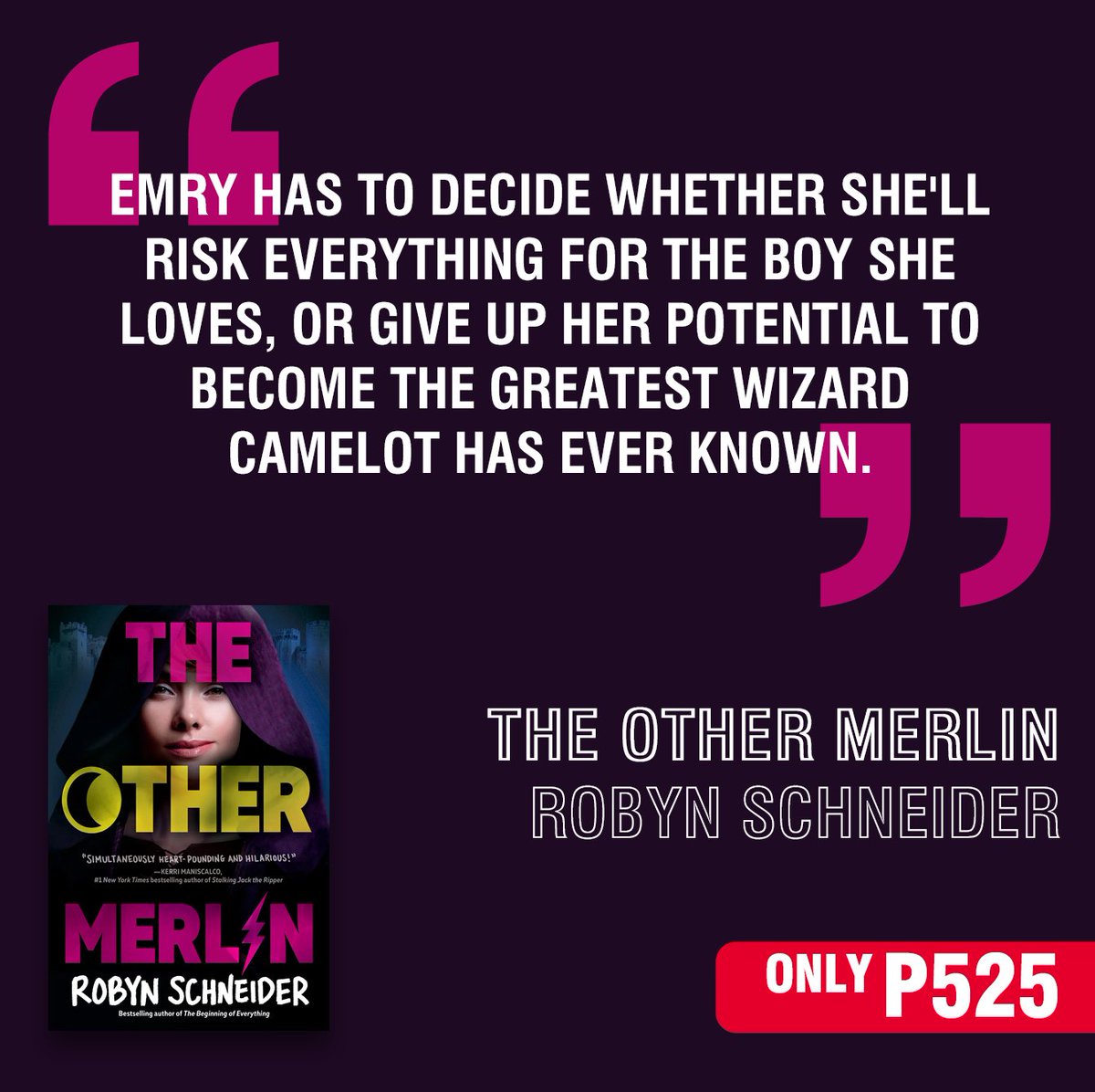 nbsalert's tweet photo. Bestselling author Robyn Schneider creates a Camelot that becomes the ultimate teen rom-com hotspot in this ultra-fresh take on the Arthurian legend. Get The Other Merlin for only P525 (paperback).
#TheOtherMerlin #RobynSchneider #Fiction #Books #BooksPH #NBSbookstagram https://t.co/6yZ7PelERN