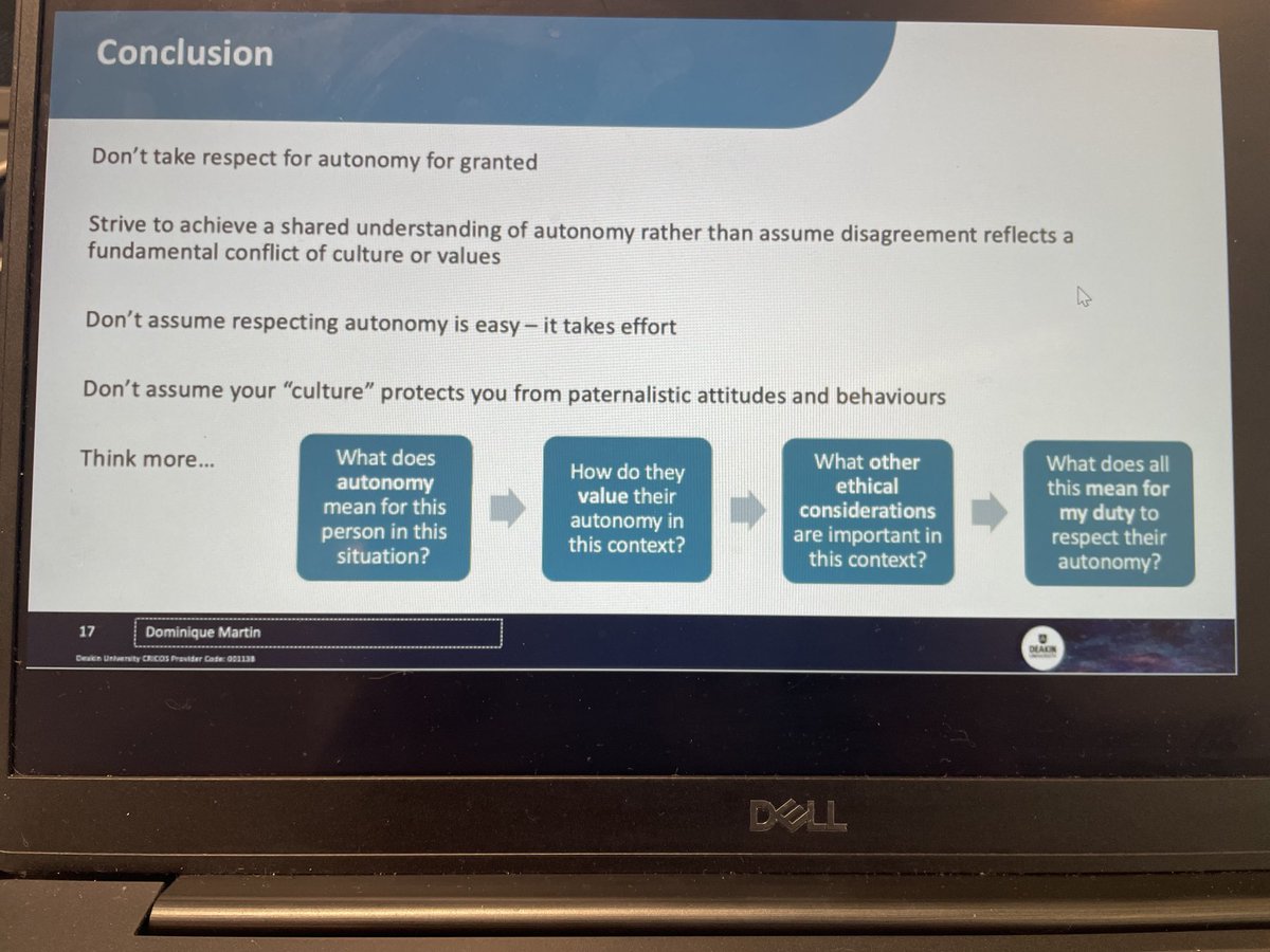 k_ducharlet's tweet photo. Thank you ⁦@DrDEMartin⁩ for your talk today on practical issues of autonomy in advanced renal disease ⁦@easternhealthau⁩. U r a #nephethics rockstar! 🤓 https://t.co/zO5GONWc6t