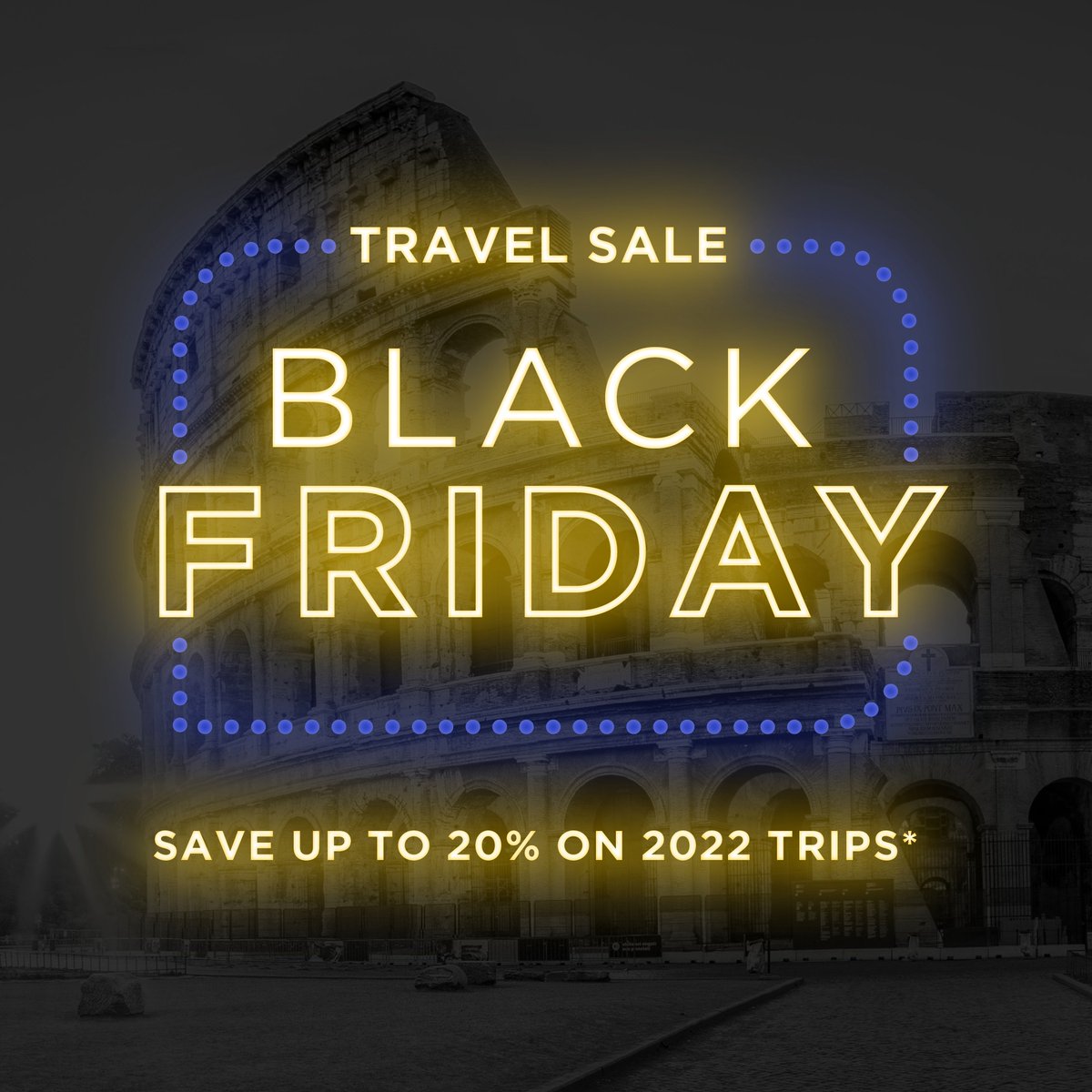 ✨ Our BLACK FRIDAY SALE is here 🤪 ✨ Right now you can save up to 20% on 2022 trips*​ 🤩 
⠀
‘Tis the season to buy experiences, not things. So give your loved ones (or yourself) the gift of travel instead 🎁 🌎 
⠀
Run, don't walk 🎁 👉 costsavertour.com/blackfriday