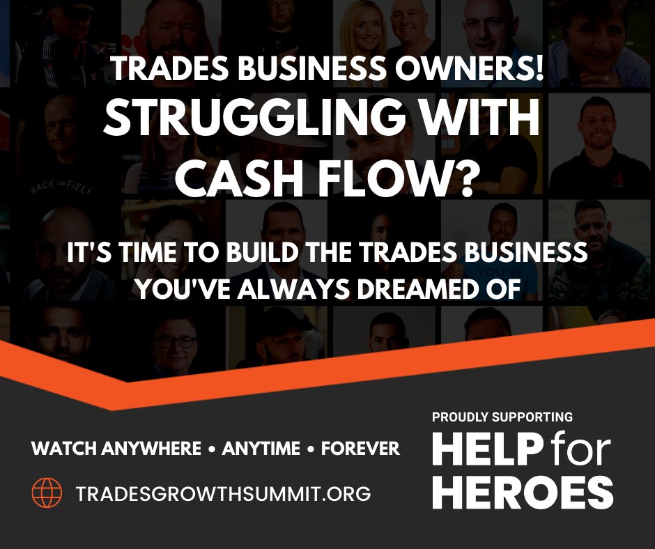 Struggling with Cash Flow?? Work Smarter NOT Harder. 30+ LEADERS share how to build a profitable trades business you deserve!

GET ALL ACCESS BEFORE IT’S TOO LATE! It’s like Netflix for Trades.
In support of <a href="/helpforheroes/">Help for Heroes</a>

#tradespeople #profit