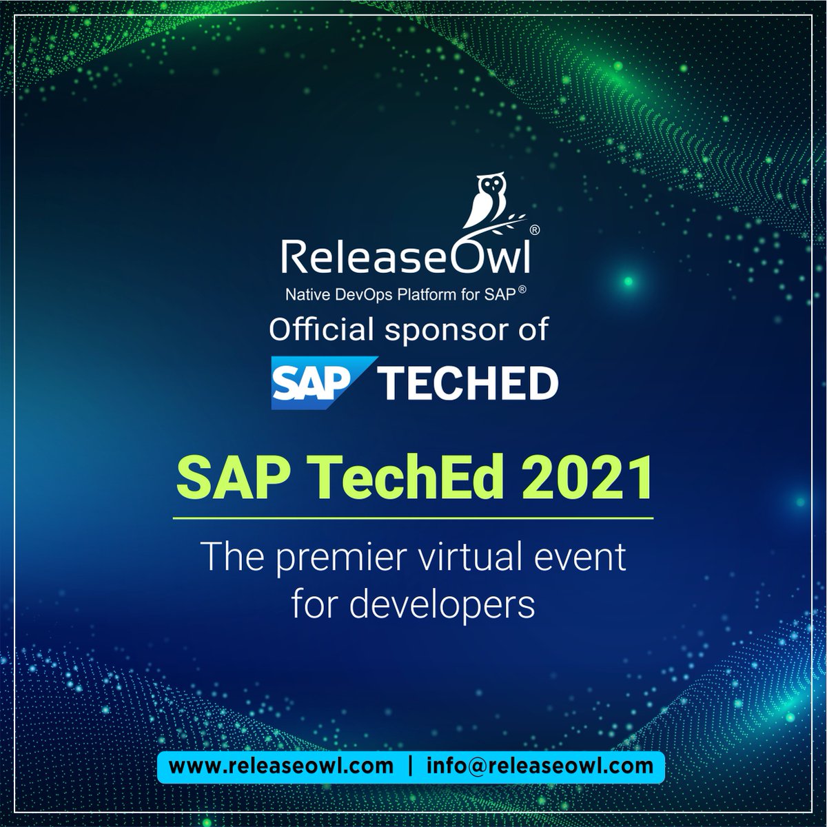 ReleaseOwl's tweet photo. We are proud to announce that we are one of the sponsors of the SAP TechEd event. We invite you to attend this event to learn from experts in SAP and increase your SAP knowledge.
Connect with us to know more!
.
.
#releaseowl #tech #SAP #DevOpsforSAP #SAPDevOps #devops https://t.co/CtgkePjCAo