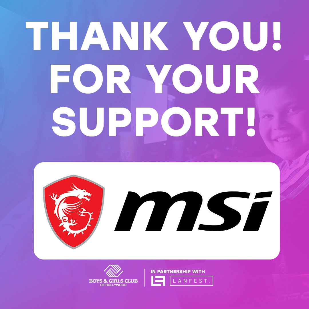 LANFestSac's tweet photo. Special thanks to @MSIGaming for supporting @bgch_kids during our Esports &amp; Gaming for Education event!!!  

Donations support programs for the Boys &amp; Girls Club Hollywood😍

Donate NOW>>https://t.co/i3EcGEqsJB

#esportsforeducation #lanfestforbgch #streamforthekids https://t.co/7JrigPUg9p
