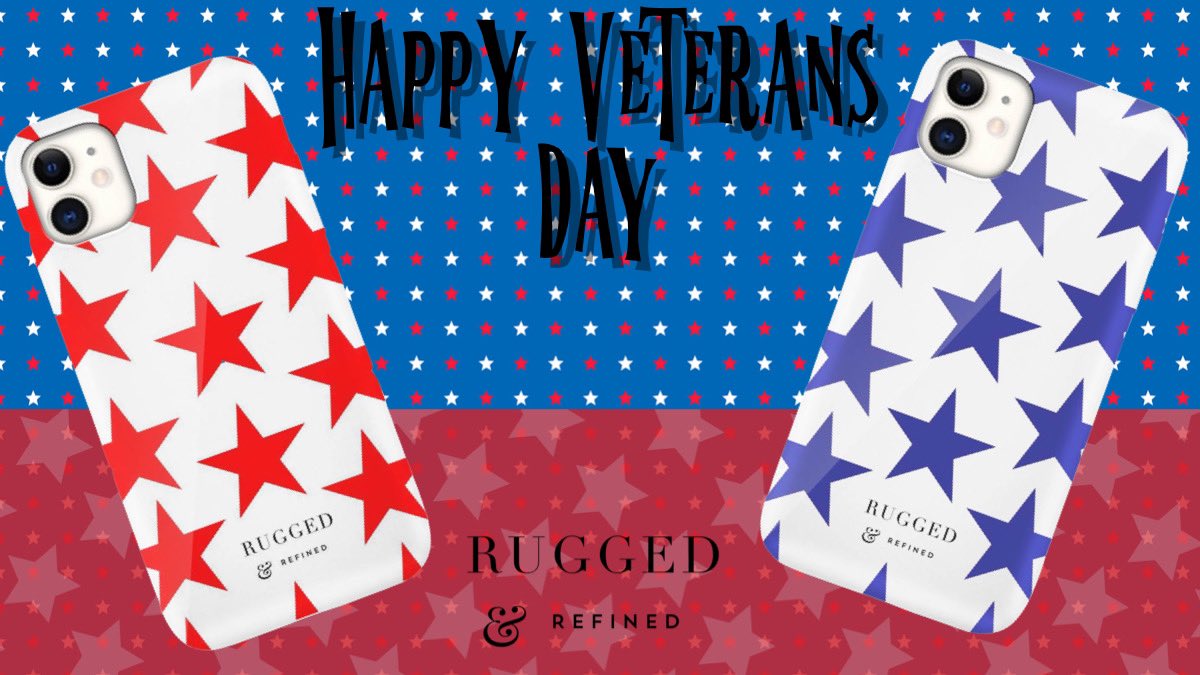 RAndROfficial's tweet photo. Happy Veterans Day! 🇺🇸
Stand out in the crowd with these new designs! ✨

#HappyVeteransDay #RuggedAndRefined #StarsAndStripes #PhoneCases #LandOfTheFree #HomeOfTheBrave #Star #RedStar #BlueStar #Trick #Treat #HappyVeteransDay🇺🇸 https://t.co/QrGUft2HCK