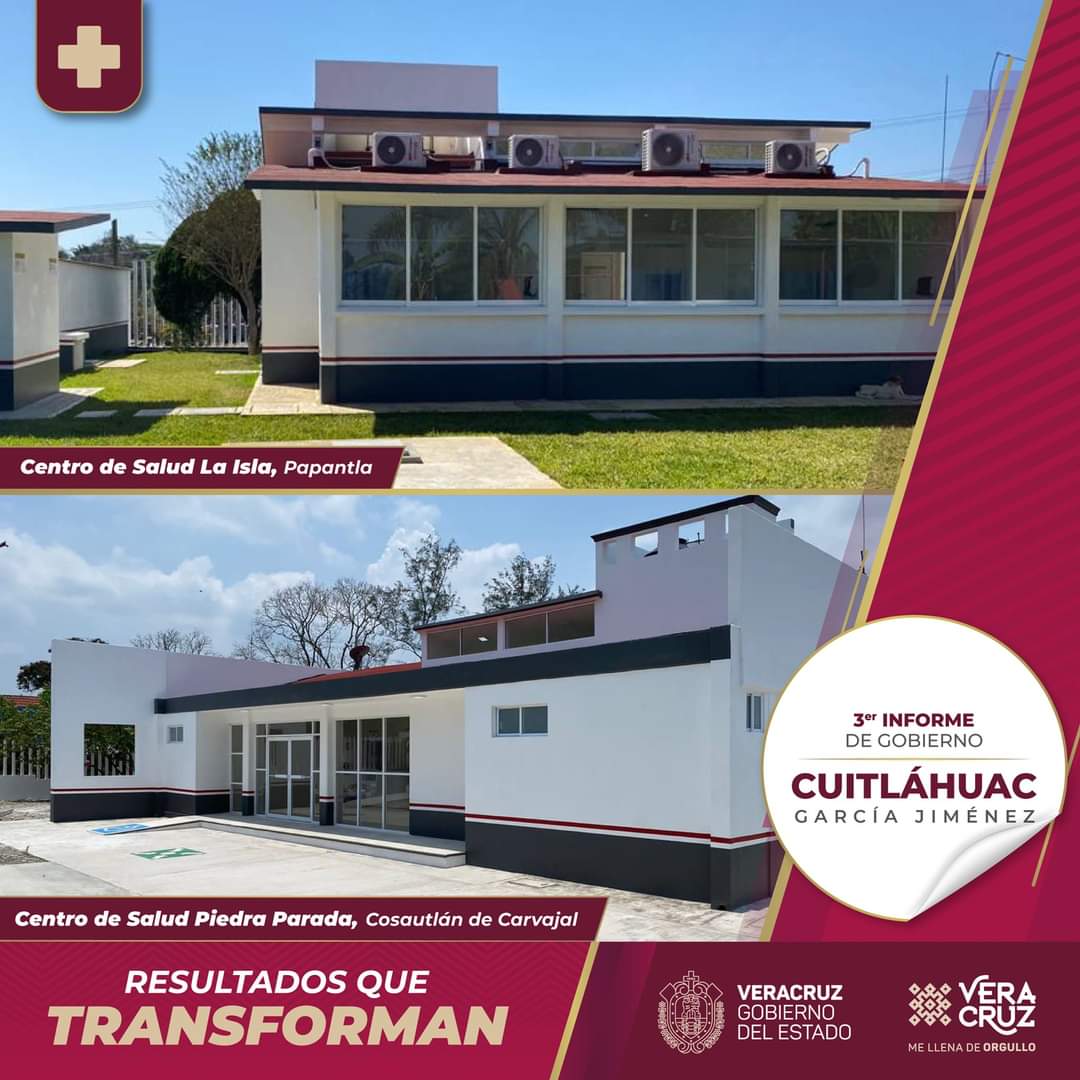 El rescate de los Centros de Salud en el estado son #ResultadosQueTransforman, un ejemplo es la rehabilitación del centro ubicado en la localidad de La Isla en Papantla. 

Con estas acciones garantizamos el acceso a servicios de salud dignos en zonas rurales.

#3erInformeCGJ
