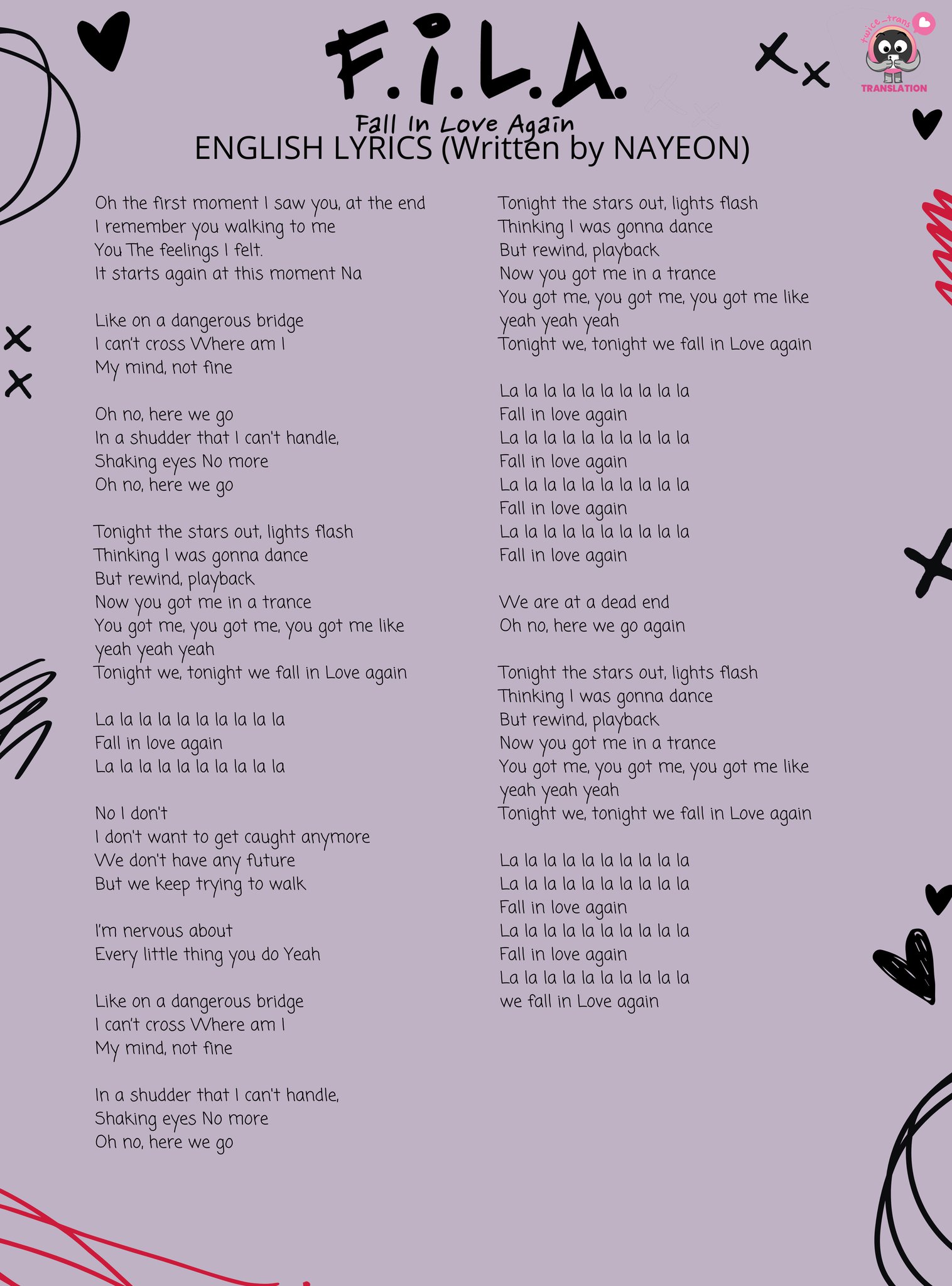 SEUNG 🩷🧡 on X: 🎶 LYRICS TRANSLATION - 1,3,2 by TWICE Performed by:  JEONGYEON, MINA, TZUYU English Translation: twice_trans ‼️Please give  credits when using our lyric translation #TWICE #FormulaOfLove   / X