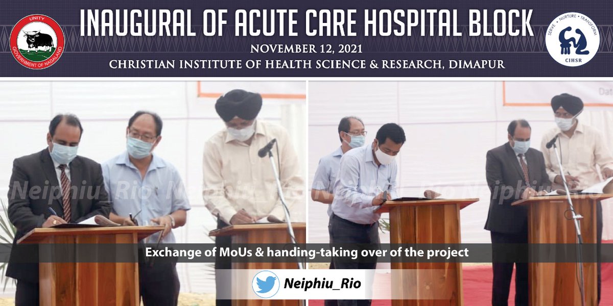 Inaugurated 200-bedded fully-equipped Acute Care Hospital Block at CIHSR. It will provide quality healthcare services to patients, esp. the poor. It is a valuable increase in the number of beds available for the people of Nagaland and will also benefit our neighbouring states.