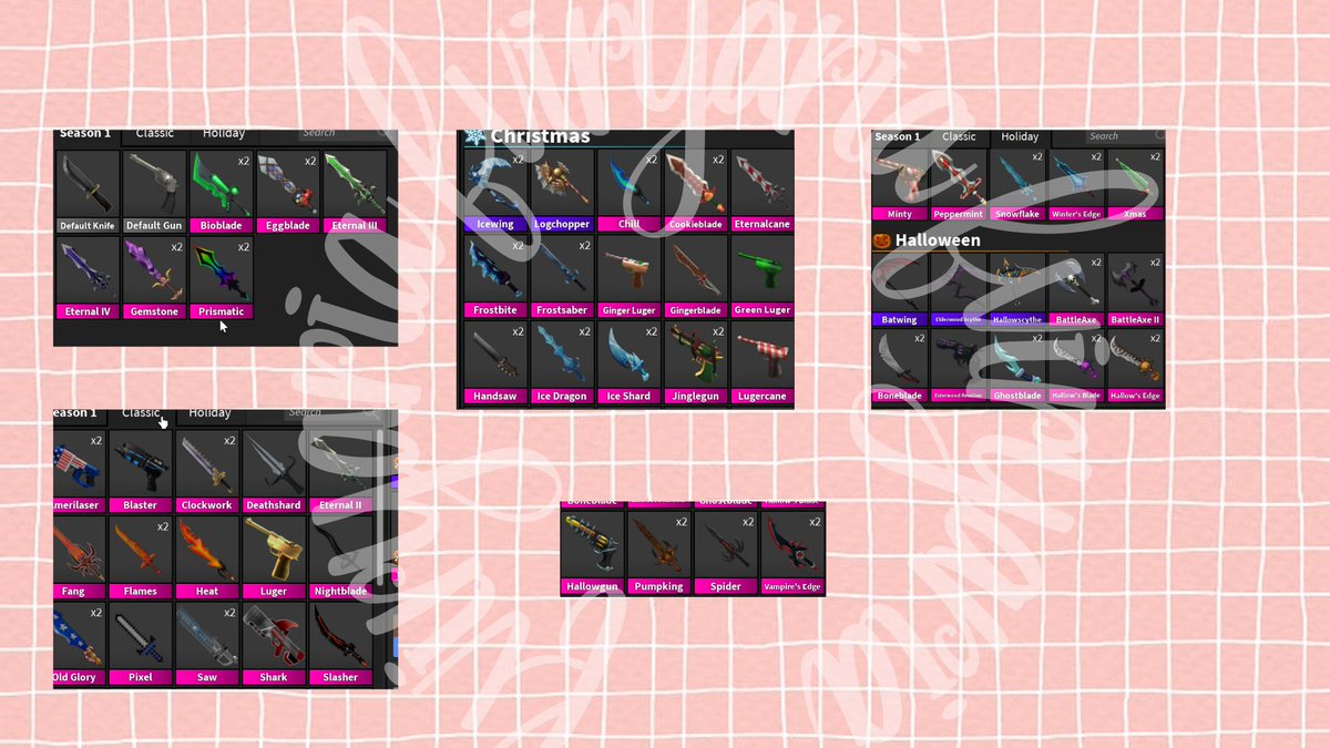 fviryaria's tweet photo. Trading my mm2 godlys

includes
- christmas godlys
- halloween godlys
- shop godlys

Looking for rh halos , rhd , robux , legendary amp , rh stuffs , toy codes

#royalehigh #royalehighgiveaway #mm2 #rh #royalehighselling
#mm2items #mm2godlies #mm2giveaway #royalehighhalos #am https://t.co/huxtB3yaUb
