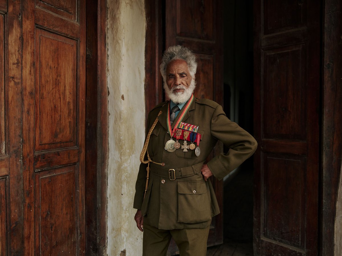 joeyldotcom's tweet photo. Shebeshe, a veteran of the Second Italo-Ethiopian War. He began supporting his father, a guerrilla fighter, then became a soldier himself to overthrow the Italian invasion. https://t.co/tEXLA5cssp