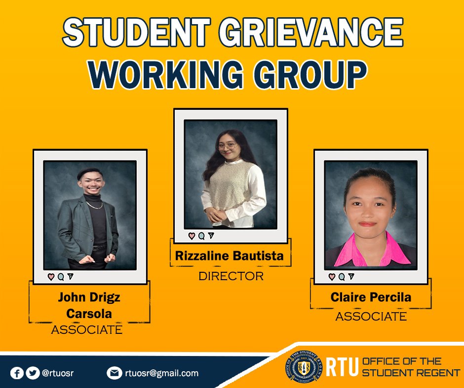 rtuosr's tweet photo. #WeWorkTogetherToServe | The RTU Office of the Student Regent presents the first-ever OSR Working Groups! https://t.co/7B89DKbYWm