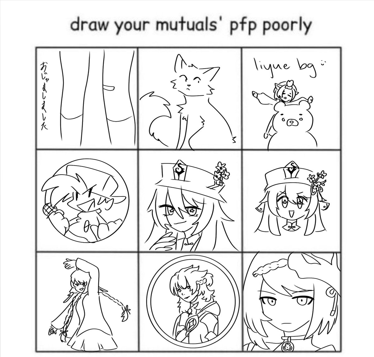 dreamedhues's tweet photo. hehe sorry I'm late but i finished!! tagged in replies
half of them were roughly traced bc how the hell do you draw JFFFKVKFH https://t.co/nHgAybEnbR