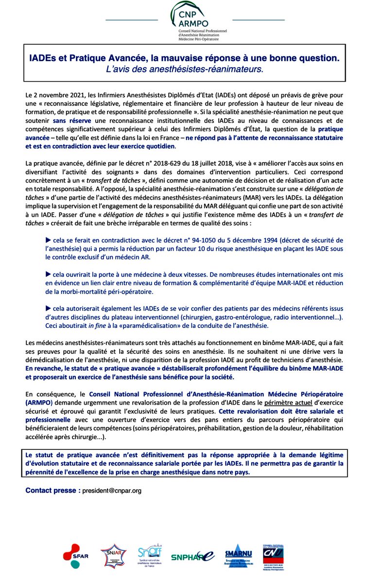 SFAR Anesthésie Réanimation tweet media