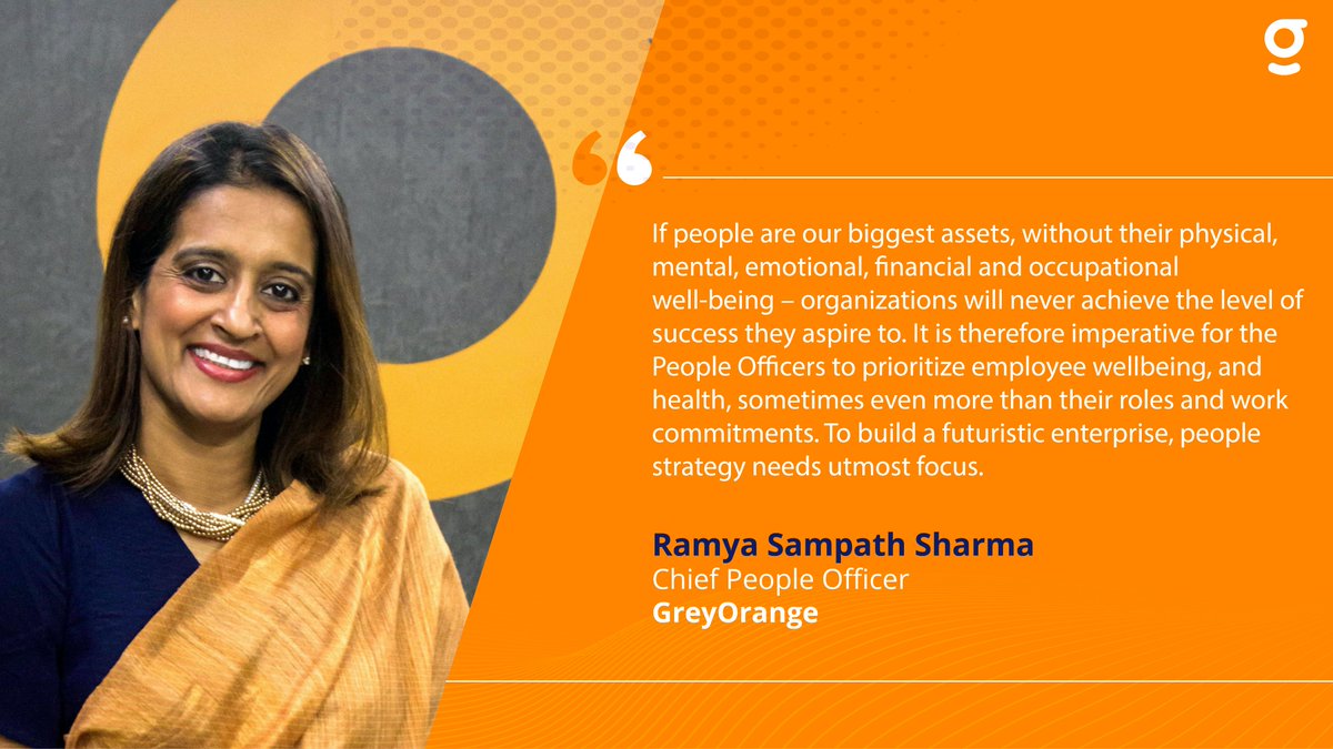 GoGreyOrange's tweet photo. Couldn’t agree more, Ramya. The successful enterprises of the future will need to focus on their employees’ personal, professional, physical, mental and emotional well-being parallelly. Read the article here: https://t.co/hmUJOBCILo #LifeAtGO #SOLVERS #gforce #GOCares https://t.co/qlOSudXO7E