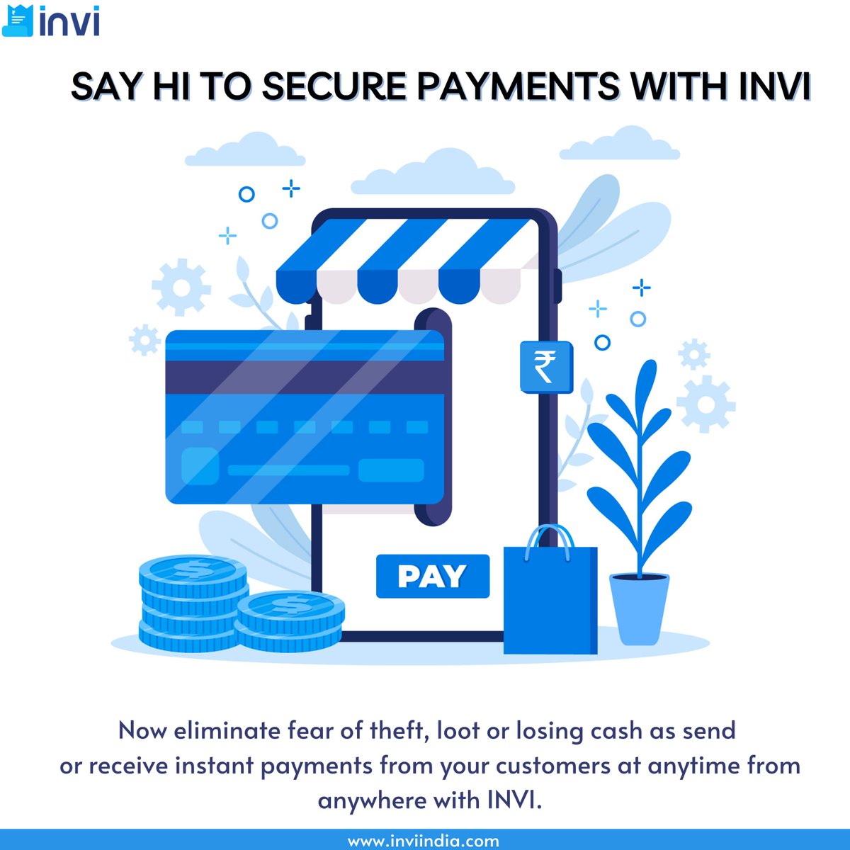 No matter how far your customers are send/receive instant payments with INVI. An advanced GST billing software avoids the risk of fraud and costly human error.
For more details visit inviindia.com
#payments #billing #merchant #fastpayments #pay