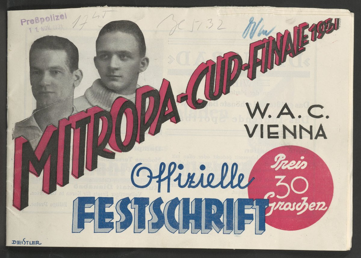 Heute sind es 9️⃣0️⃣ Jahre Mitropa-Cup! 🥳🏆
Die historische Festschrift von 1931 anlässlich des Rückspiels auf der Hohen Warte gibt es auf unserer Website in der Bildgalerie ➡️ fal.cn/3jLnc