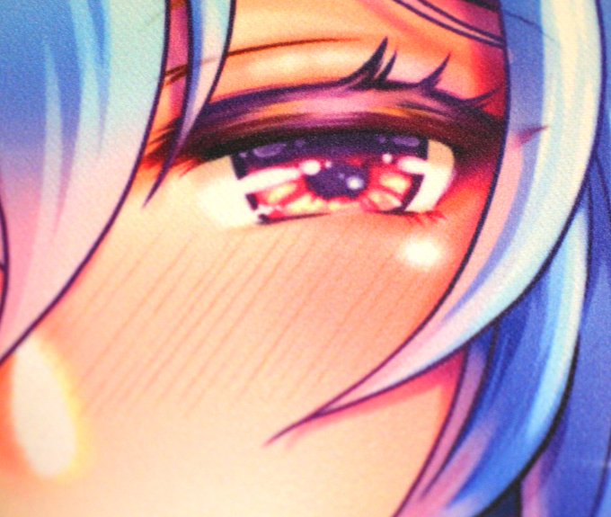 あといつもお品書きに載せ忘れている甘雨のタペストリーも撮影してみました。こちらもA1、Wスエード特色印刷で横型になってます。寝室で撮影しましたがやっぱりデカくていい感じです。こちらのサンクリにて頒布します。残り2本! #サンクリ 