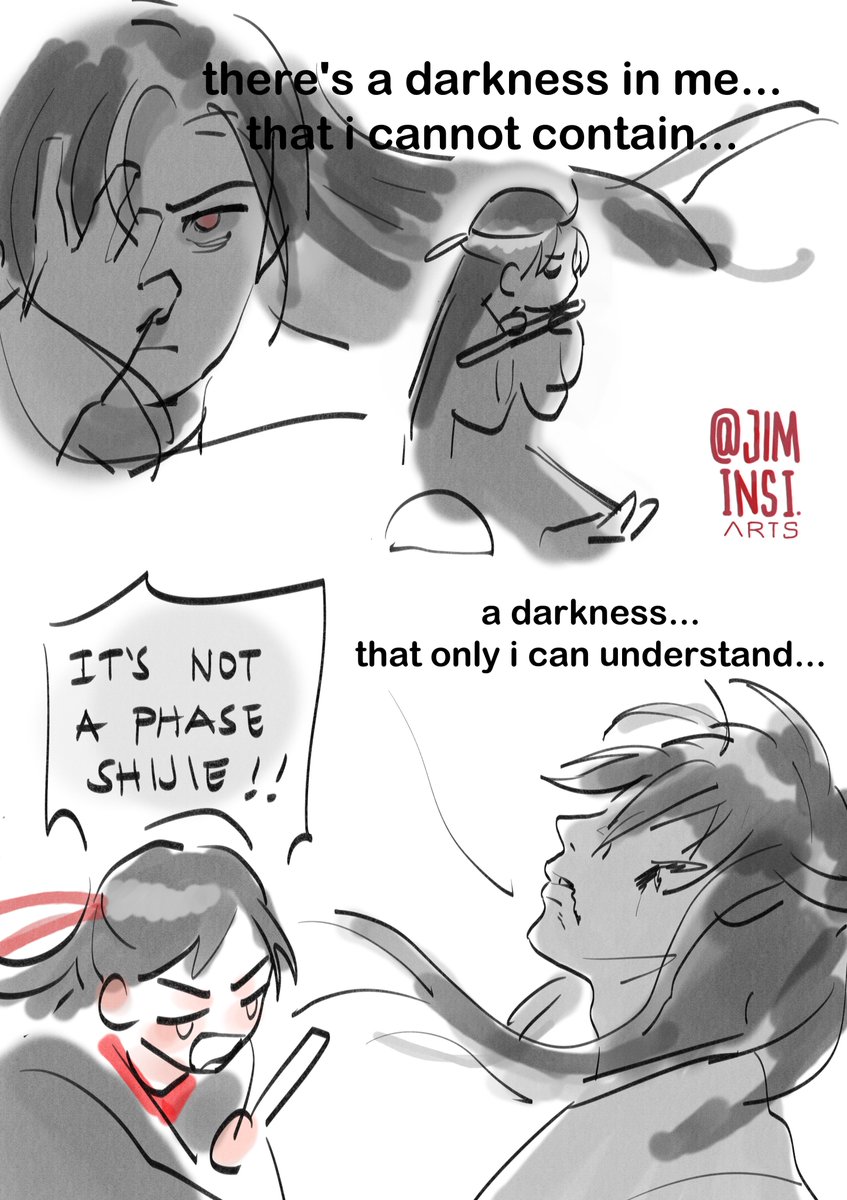 jiminsi_arts's tweet photo. *wwx gets torn apart by his emo bullshit*

lwj: :(

#WangXian #mdzs #魔道祖师 https://t.co/bfzz7lauUZ