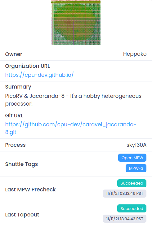 Cra2yPierr0t's tweet photo. 遂に@heppoko_yuki と共に8-bit CPUをTapeoutしました!!!!!
完全に修行です
https://t.co/UTH8Glic9S
#openlane #openmpw #efabless https://t.co/XHzOsJpvnf