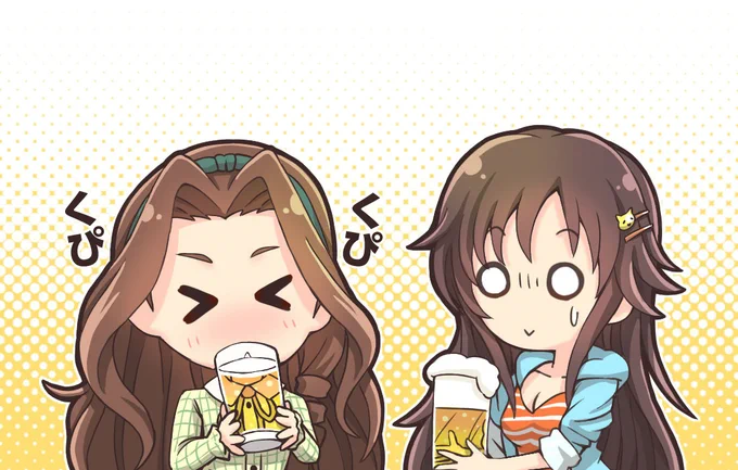 勢いで若葉と飲みに来たけど、見た目的にアウトじゃないかと気が気でない友紀
#日下部若葉 #姫川友紀 