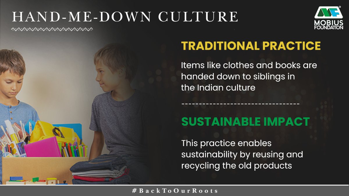 themobiusfound's tweet photo. Passing on clothes over generations saves resources and boosts bonding. An age-hold Indian habit that’s sustainable in the long run.
#BackToOurRoots #LetsGetRooted #StrongAndSustainable
#CuturallyRooted #IndianSustainableLiving https://t.co/AEgcKmERzS