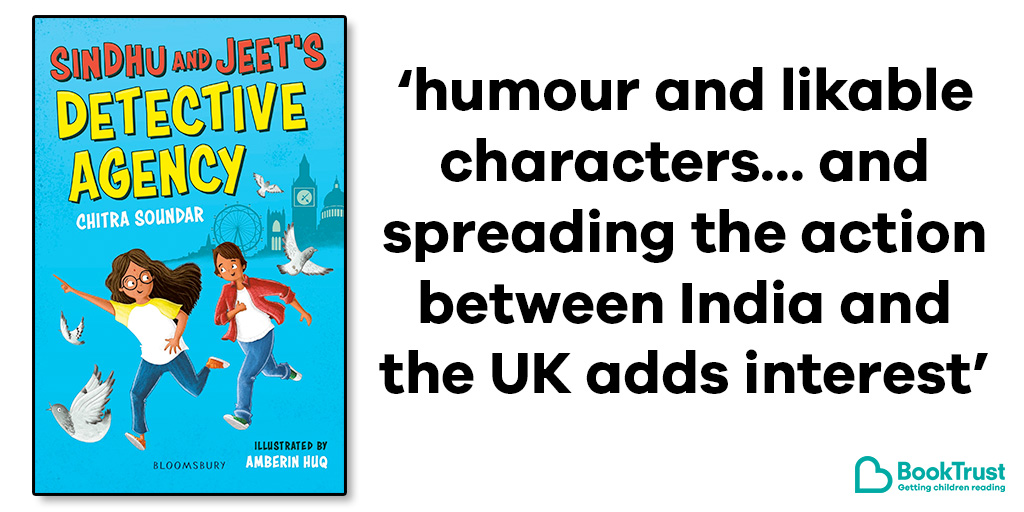 Booktrust's tweet photo. Our #BookOfTheDay features three fun connected stories that are perfect for building confidence in young readers!

Children will have lots of fun with #SindhuAndJeetsDetectiveAgency by @csoundar and @AmberinHuq: https://t.co/uMHEBto3Ab @KidsBloomsbury https://t.co/pzS4M7Oguh