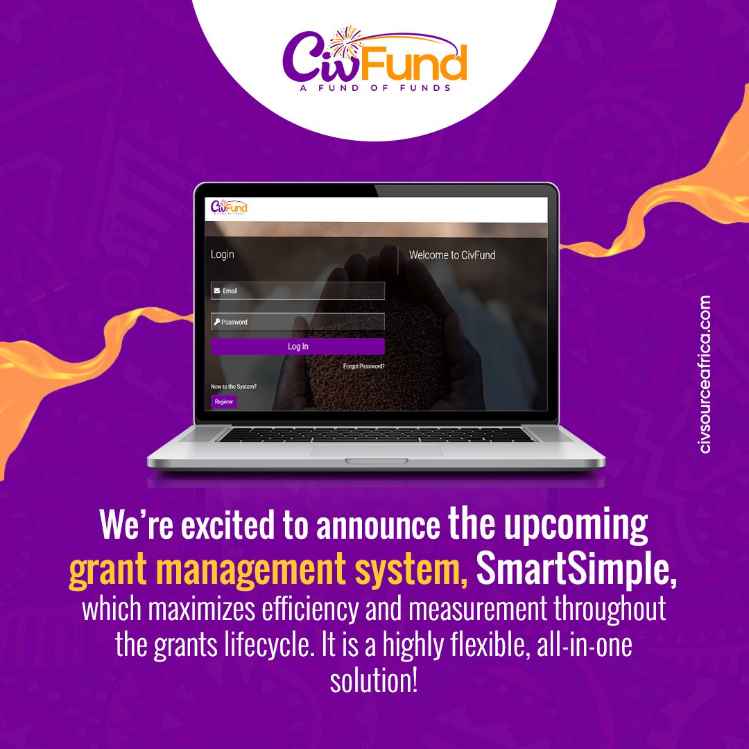 CivFund_'s tweet photo. Finally Here!🙌🙌
@civ_fund adapts to shifting landscapes to increasing impact on issues that matter most _ One Community at a TIME through scalable solutions like #Smartsimple
A Grants Management System, with end -end user solutions meant to empower @civ_fund & her partners. https://t.co/N77f6wUfwl
