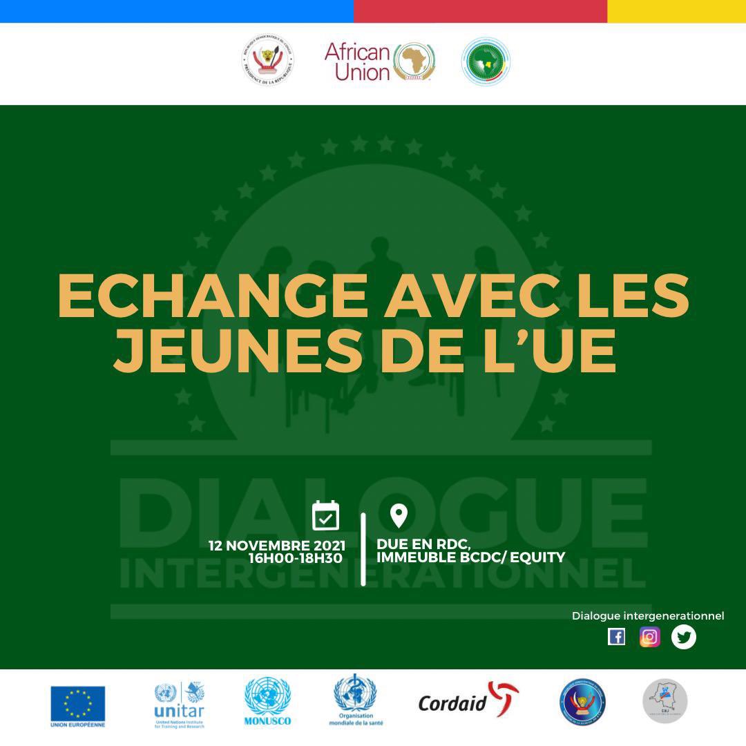 dialogueinterg1's tweet photo. Cet après midi les jeunes #RDC auront un moment d’échange avec ceux de l’UE par la facilitation de l’@UEenRDC , l’objectif est le partage d’expériences sur les outils de mobilisation et de plaidoyer à utiliser par les structures d Jeunes ds leurs relations avec les décideurs… https://t.co/6pGC9TbK3x