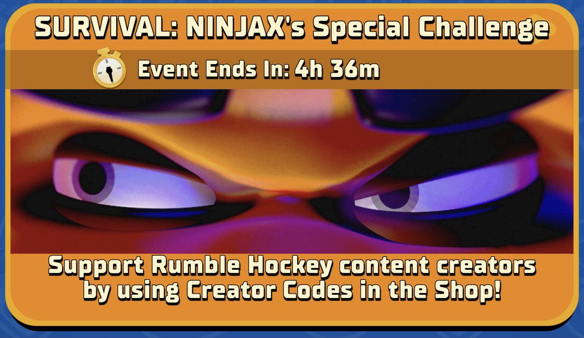rumble_hockey's tweet photo. Few hours left to enjoy @TopGameX event and unlock a Legendary Chest! #CreatorsWeek #RumbleHockey https://t.co/9RxQjv45Ka