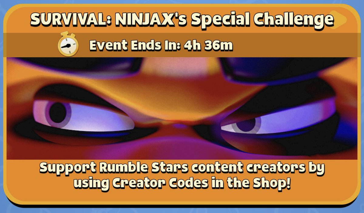 RumbleStars's tweet photo. Few hours left to enjoy @TopGameX event and unlock a Legendary Chest! #CreatorsWeek #RumbleStars https://t.co/0SY7v2ijB5