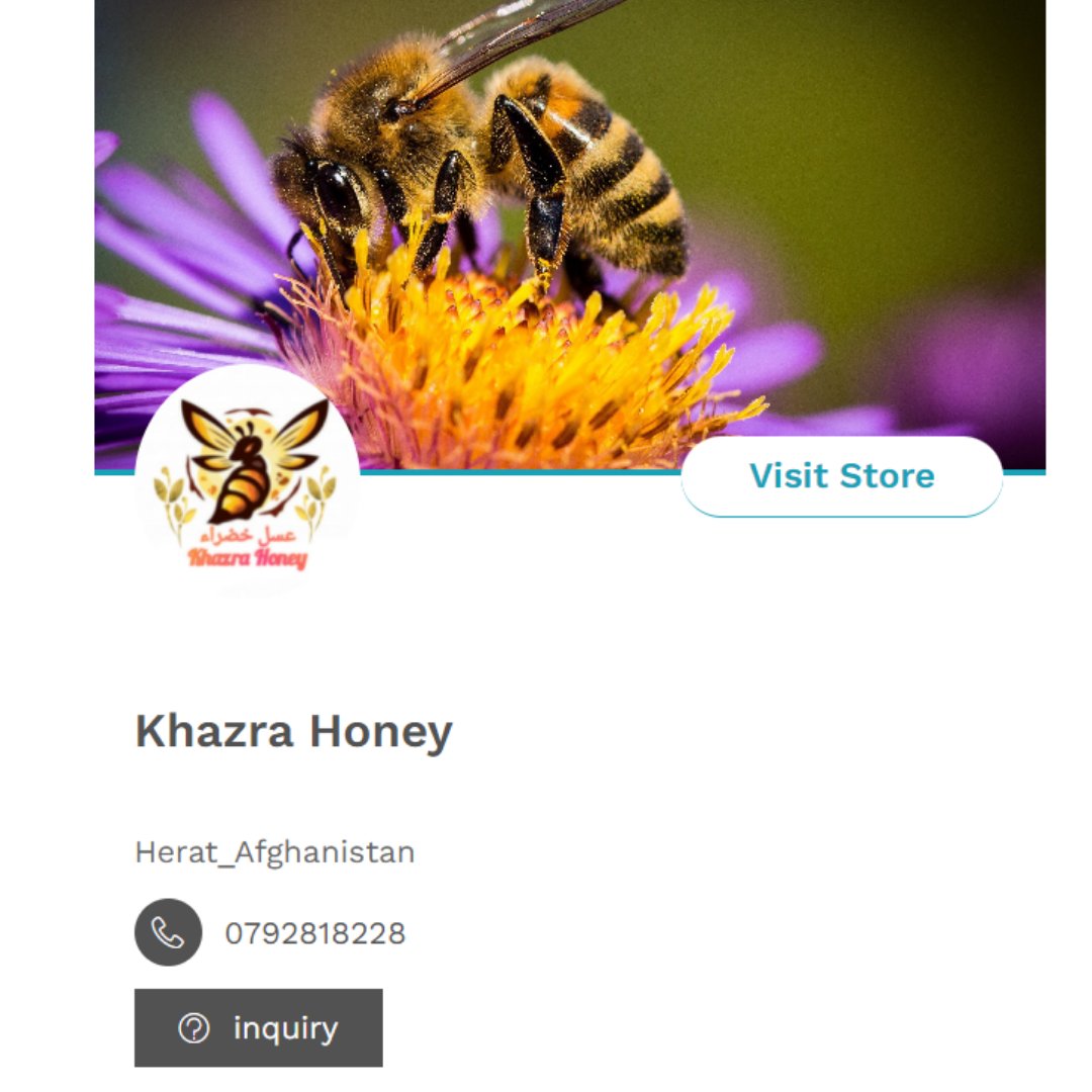 silkways_com's tweet photo. KHAZRA HONEY is a verified supplier on https://t.co/VFvlEMUyEY and Afghanistan verified Honey supplier. If you are looking for bee products: honey, royal jelly, pollen, propolis and bee venom. 

vendor: https://t.co/6alQeS3Hym
PLACE YOUR INQUIRY NOW!
#silkways https://t.co/jTXKQFV4FF