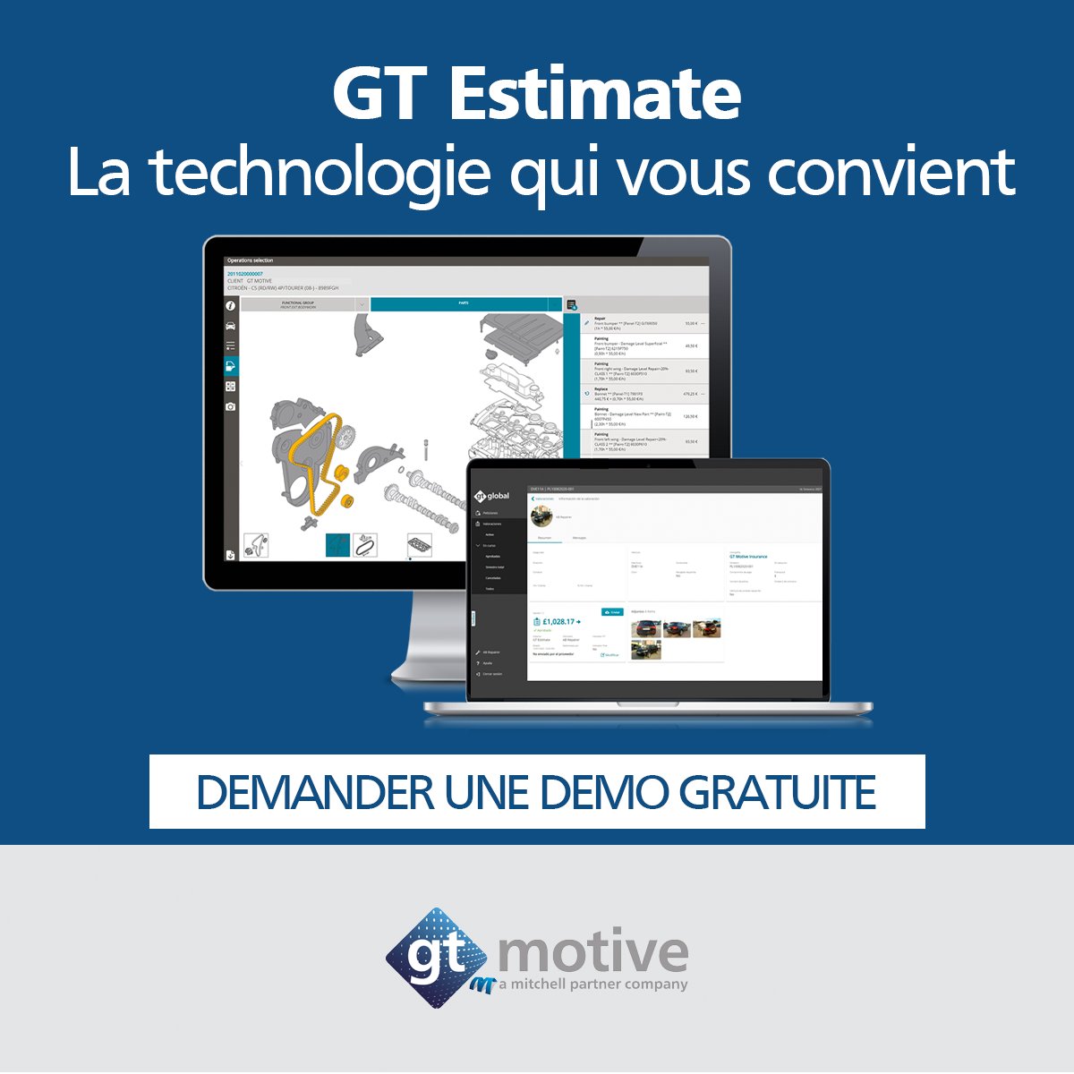 GtMotive_FR's tweet photo. 🚀#GTEstimate fournit toutes les informations sur la mécanique et la carosserie en lien avec les pièces, la main d'œuvre et la peinture nécessaires aux professionnels du marché de rechange automobile
Essayez-le gratuitement ➡https://t.co/TJYXchy50d https://t.co/jU48c83C1H