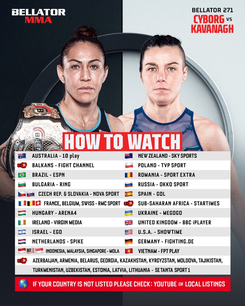 BellatorMMA's tweet image. Where in the 🌍 are you watching #Bellator271 from today?

Tune in LIVE NOW as we kick off the @MonsterEnergy Prelims, fueled by @ampm.