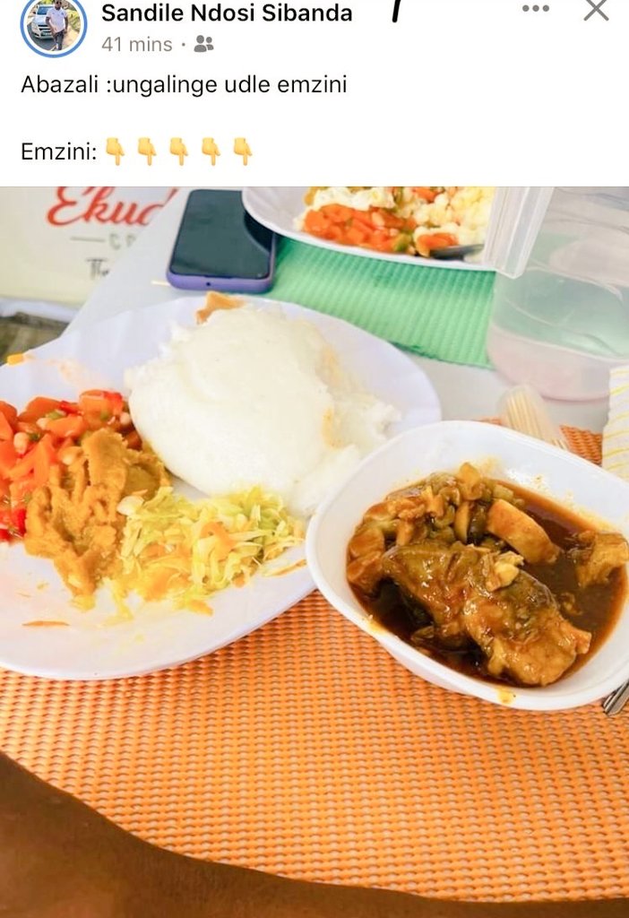 Somebody please tag Sandile for us. We love what you did there with this post. Kumnandi ukudla kwemzini 😂😂😂
Did we mention that we do deliveries around Johannesburg CBD starting from at least 4 plates ordered. Get in touch with us and we will give you a plug. #ekudlenicorner