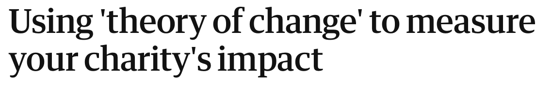 Using 'theory of change' to measure your charity's impact theguardian.com/voluntary-sect… Larger charities with social agendas touching large communities - think about your CSR and relationship with partners/supporters. #charity #trustees #Governance