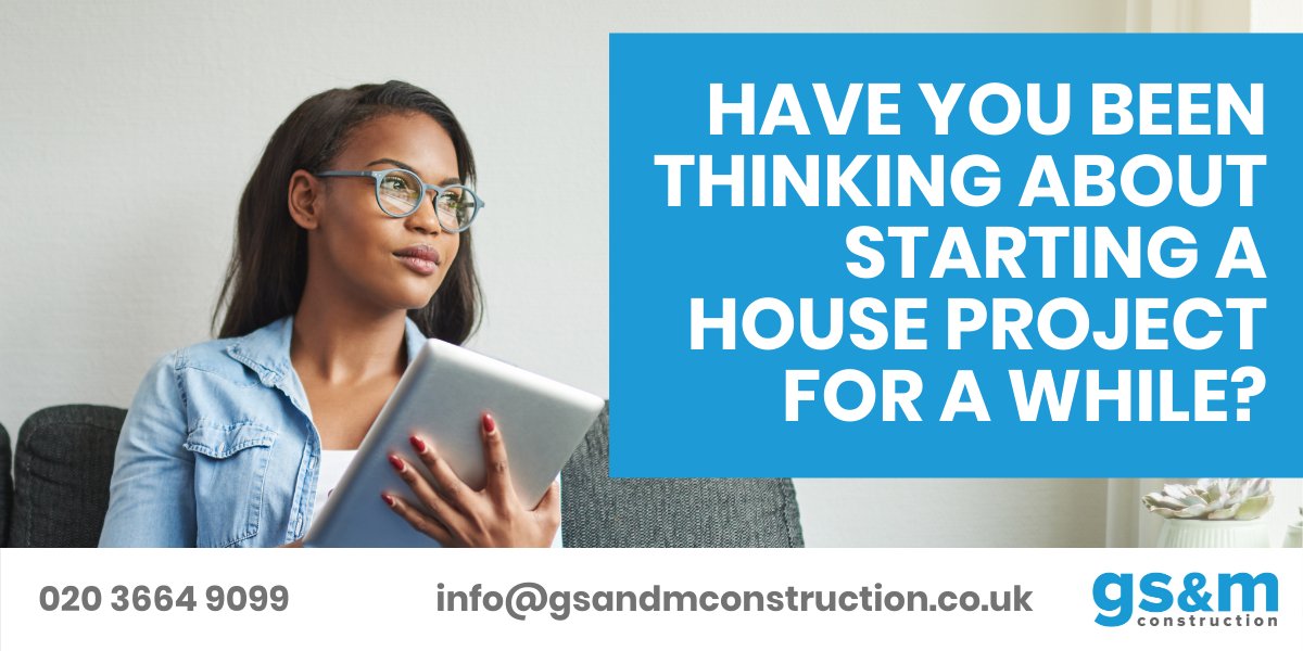 ryanandsons1's tweet photo. Have you been thinking of starting a house project for a while? Now's the time to start!

Give us a call and tell us your ideas! We'd love to help.

📞 020 3664 9099
✉️ info@gsandmconstruction.co.uk https://t.co/G55tkEIdG3