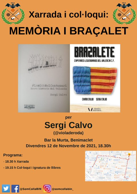 SomCollaBiN's tweet photo. Bon dia!

Vos esperem esta vesprada a les 18.30h al @Barlamurta a la xarrada col·loqui 𝐌𝐞𝐦𝐨̀𝐫𝐢𝐚 𝐢 𝐁𝐫𝐚𝐜̧𝐚𝐥𝐞𝐭 amb @violaderoda.

Tindrem a la vostra disposició la nostra nova samarreta, bufandes i la dessuadora d'#EstimaElVCF #RebutjaElRacisme (vore tuit baix). https://t.co/iip9Wlr1Jg