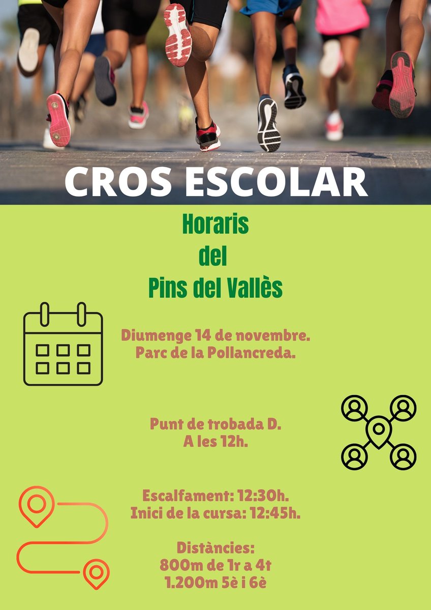 pinsdelvalles's tweet photo. Us hi esperem aquest diumenge a totes i a tots al #CrosEscolar.
@omet_santcugat @ajsantcugat https://t.co/bMEWhDkkfO