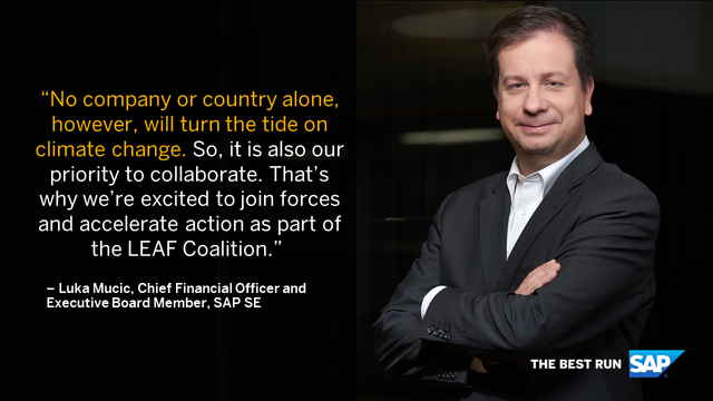 SAP expands its sustainability efforts by joining the #LEAFCoalition and supporting <a href="/1t_org/">1t.org</a>’s tree-planting initiative. Read the <a href="/SAPNews/">SAP News</a> to learn more: bit.ly/3c50r7H