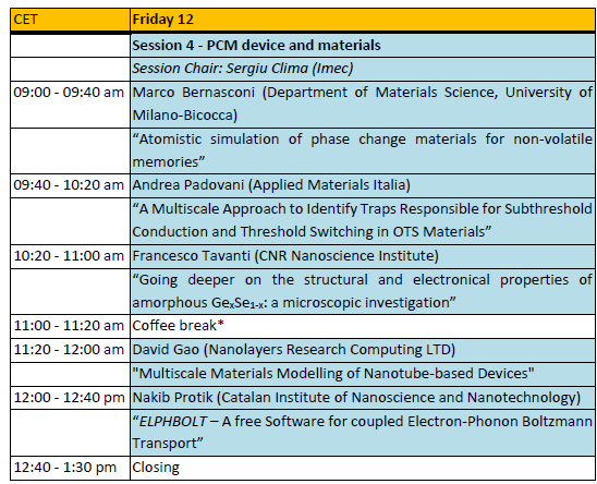intersect_eu's tweet image. The last session of our #intersectworkshop, "#PCM #device and #materials" is about to start.
Here is the agenda for today.
More on intersect-workshop.icn2.cat