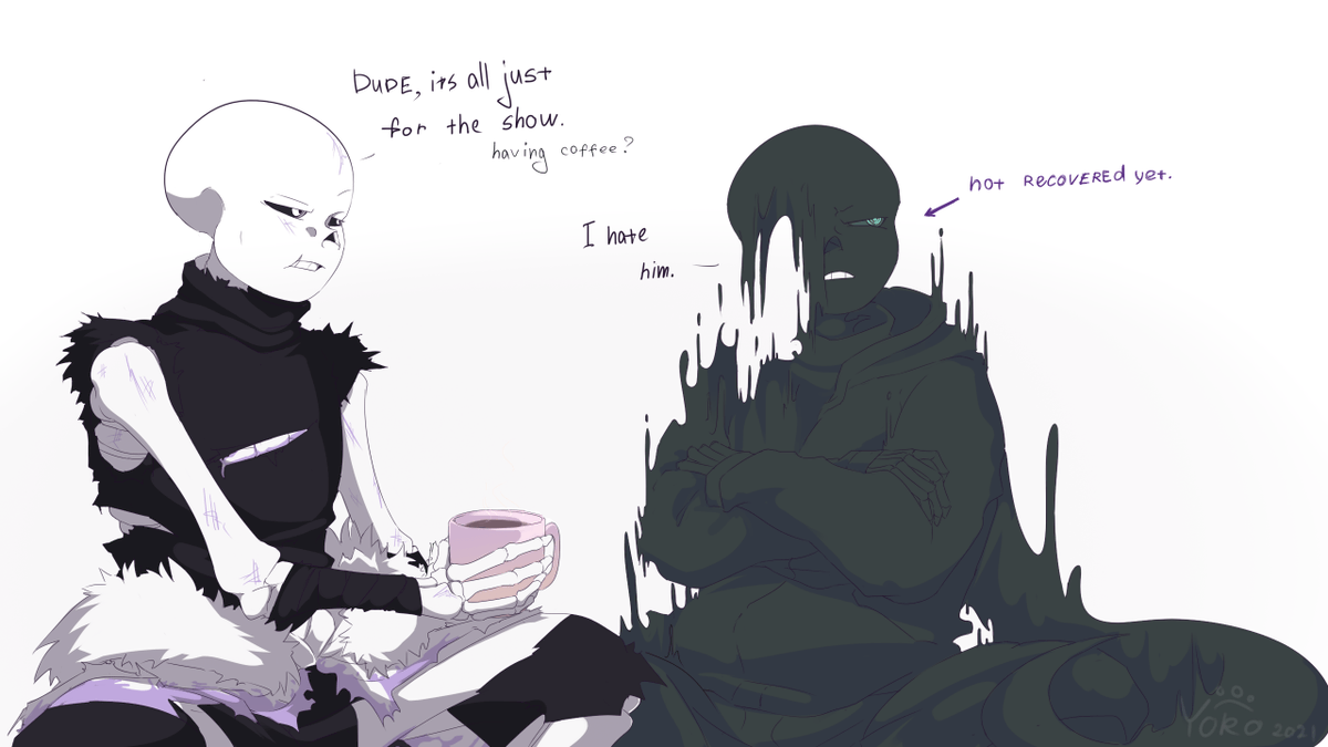 YoRo25999477's tweet photo. somewhere behind the scenes UNDERVERSE:

Cross: @jaelarteo
Nightmare: @JokuBlog

#underverse #dreamtale #xtale https://t.co/PhWLtByLDA