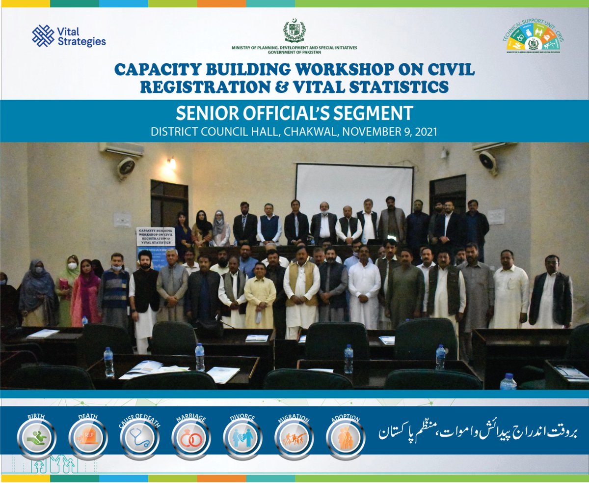 TSU_CRVS's tweet photo. @GovtofPakistan is fully committed & striving to ensure that all citizens attain #legal_identity from responsive system by revamping #CRVS system in Pakistan. In this context, @TSU_CRVS @PlanComPakistan has organized a 2-day capacity building workshop with support of @VitalStrat https://t.co/lrr3vTlnWh