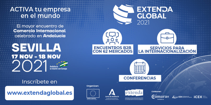 cadealmeria's tweet photo. Atención‼️ #ExtendaGlobal 2021
📅  🔴 17 y 18 noviembre, en 📍
@fibesevilla 

 👥 El mayor encuentro en #Andalucía sobre #comerciointernacional de @extendajunta 

🌎 Conocerás oportunidades de #negocio en el #MercadoExterior

 ℹ️👉https://t.co/zHhr29hLqI https://t.co/pW2Oi6DPHn