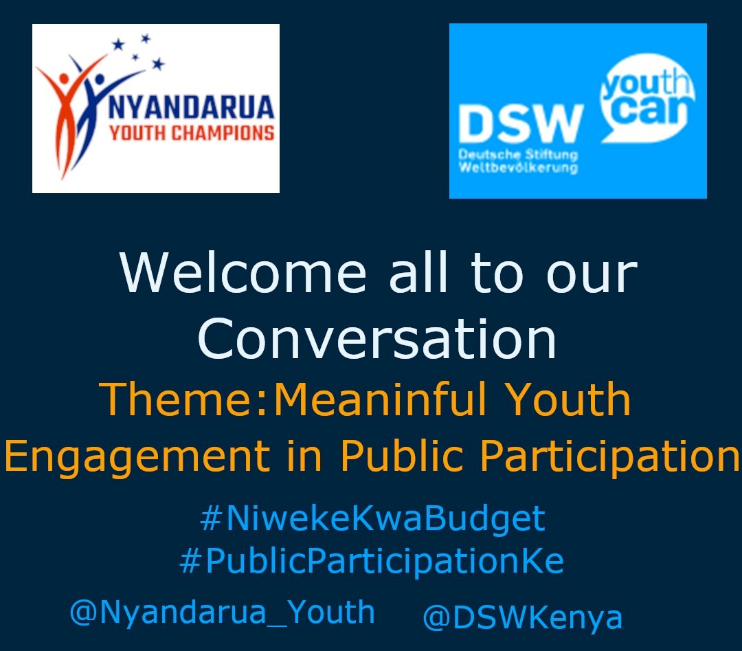 ACDCenterKE's tweet photo. Welcome to this conversation on public participation.
#MeaningfulYouthEngagement 
#NiwekeKwaBudget
#PublicParticipationKe https://t.co/C3RnqbT4lk