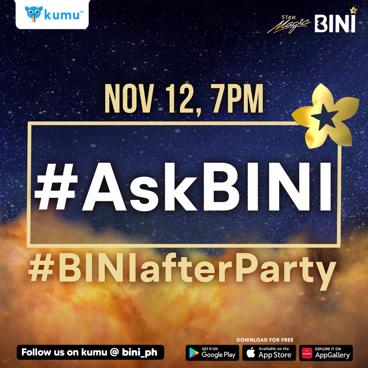 BINI_ph's tweet photo. It’s party and catch up time with our @bini_members on Kumu!
Send your #AskBINI questions about #OneDreamConcert and they will answer some later! 

#BINIafterParty https://t.co/xi1UTE3u7z