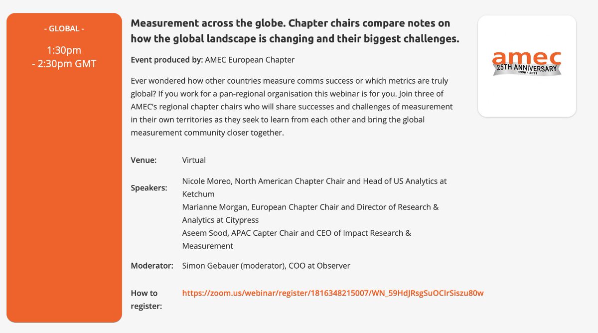 We are delighted to announce that our CEO, Aseem Sood, will participate in a panel discussion at AMEC Measurement Month 2021 on Nov 22, 07:00 PM IST.
Make sure to register and join the webinar to not miss out on the astounding discussion.
bit.ly/3n8lhcL
#amecmm @AmecOrg