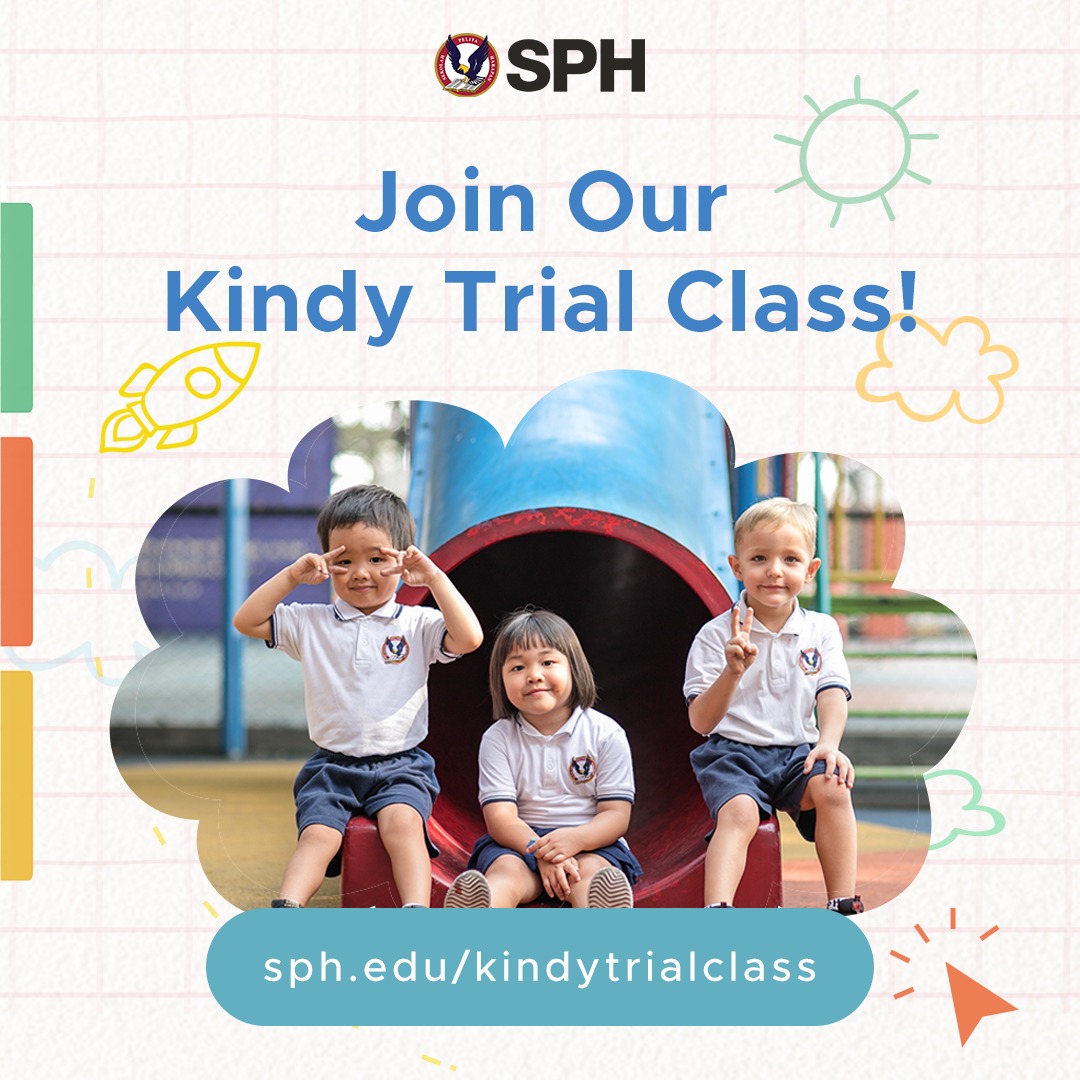 SPH KINDY TRIAL CLASS

🗓️ Tuesday-Friday, 16-19 Nov 2021
🧒🏻 Open for 2-6 y/o children

📍Available at 5 SPH Campuses

Join SPH Kindy Trial Class to get the firsthand experience of our Kindergarten!

Register now: sph.edu/kindytrialclass