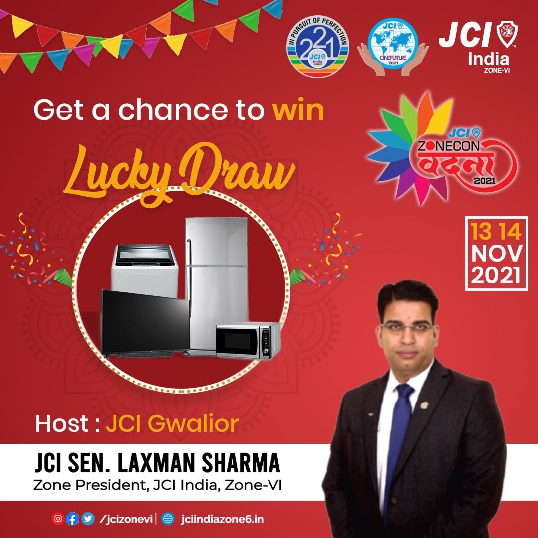 jcizonevi's tweet photo. JCI's Zone Conference
Register now and get a chance to win Lucky Draw.

Date-
13 November Saturday
14 November Sunday
Venue- Sangam Vatika Gwalior
.
.
.
.
.
.
#jci #jcizone6 #funevents #zoncon #jcizonecon #gwalior #zonevi #event #laxmansharma #luckydraw https://t.co/lLdf8SSvP8