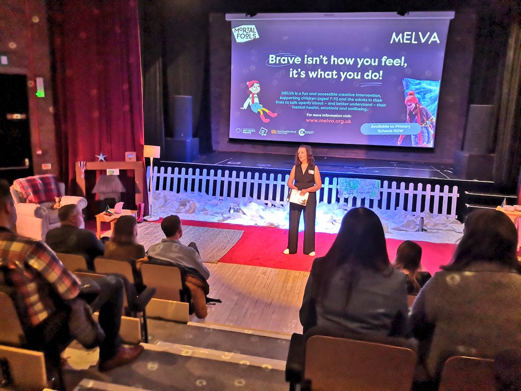 Spent last night with <a href="/mortalfoolsUK/">Mortal Fools</a> at our Melva showcase at Gosforth Civic Theatre. The Melva digital programme is our new creative intervention with <a href="/ChildrenNE/">Children North East</a> to support children's mental health and wellbeing. "Brave isn't how you feel - it's what you do." #charity #trustee
