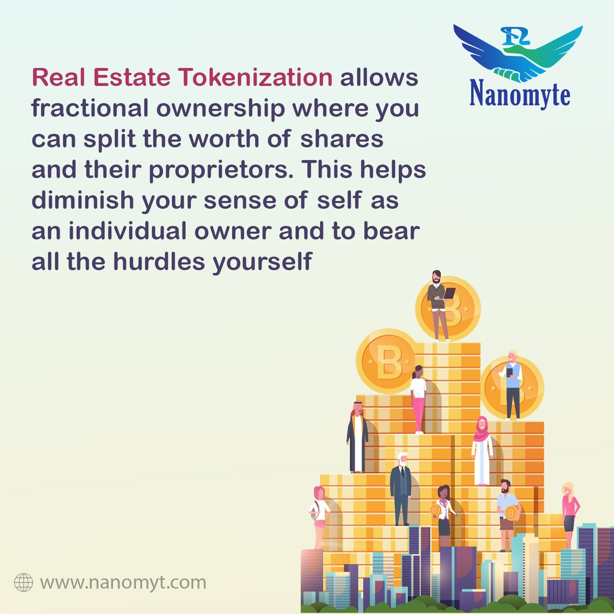 Nanomyte_In's tweet photo. Will there be fractional ownership in tokenized digital assets? Yep!! Get involved with our Real Estate Tokenization!!!
contact us :https://t.co/Oa9TDCP99O
#softwareengineer
#computerengineer #softwareforyou #softwaredeveloper #sofwareforsmallbusiness #fridaymotivation https://t.co/maAbVA0sXp