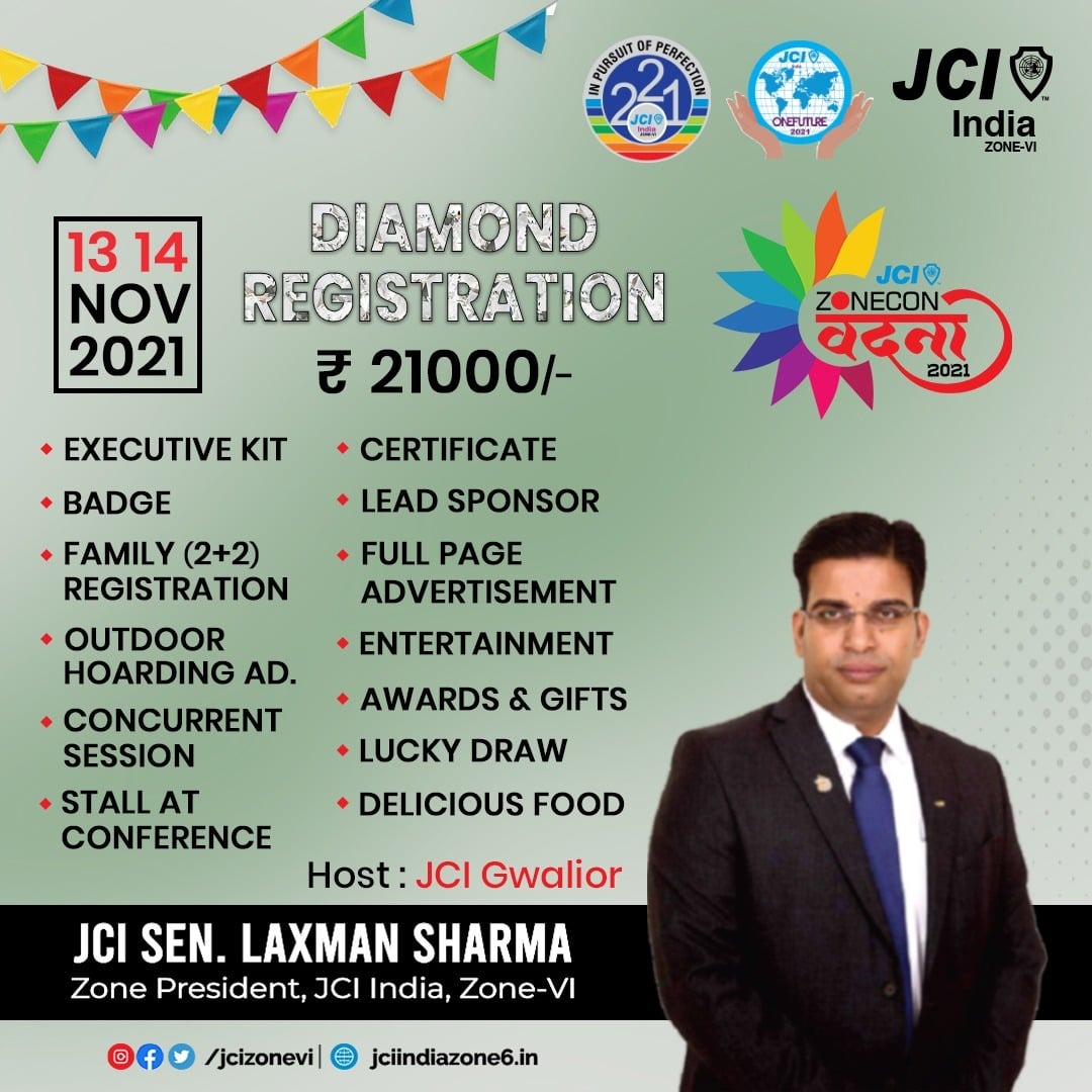 jcizonevi's tweet photo. JCI's Zone Conference

Diamond Registration with even more exclusive and exciting benefits only at 21000/-

Register Now

Zoncon has great fun events, delicious cuisine, and tons of gifts for you.

Date-
13 November Saturday
14 November Sunday
Venue- Sangam Vatika Gwalior https://t.co/61wRu7LY9x